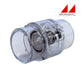 Magic Plastics 1.5" Slip x 2" Spigot Check Valve, clear body for easy inspection, ideal for pool and irrigation use.
