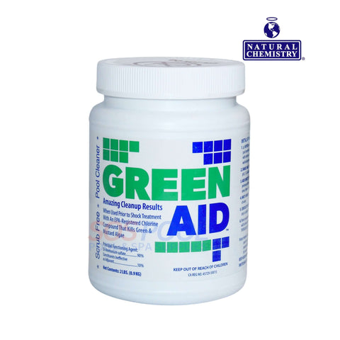 Natural Chemistry Green Aid Algaecide 2 lbs for effective pool algae control. SOS Pool treatment that eliminates green and brown algae.