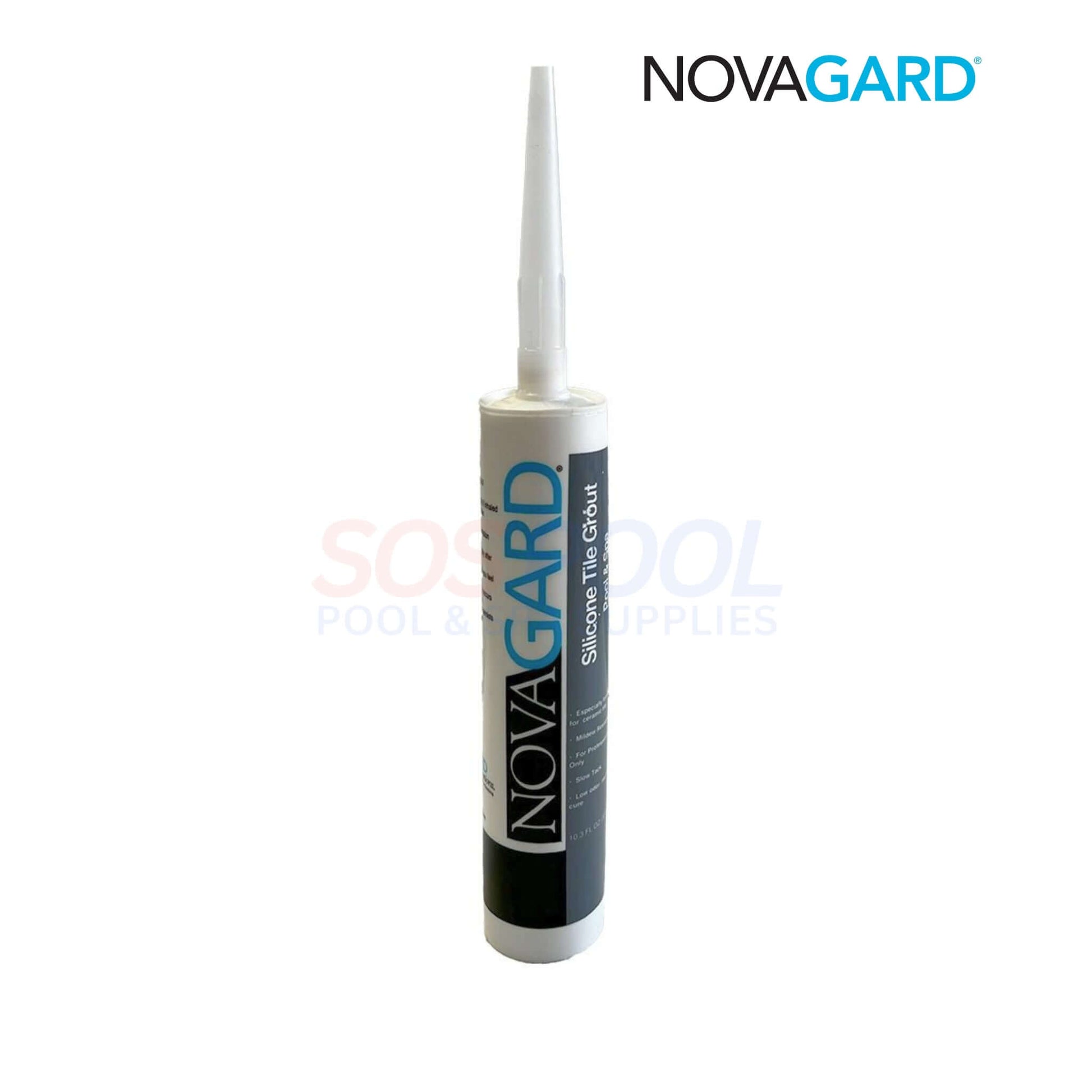 NovaGard Silicone Tile Grout Sealant 10.3oz Gray for SOS Pool Ceramic Tile Joints