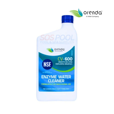 Orenda CV-600 Enzyme Water Cleaner 32oz for pools, effective organic waste elimination - SOS Pool.