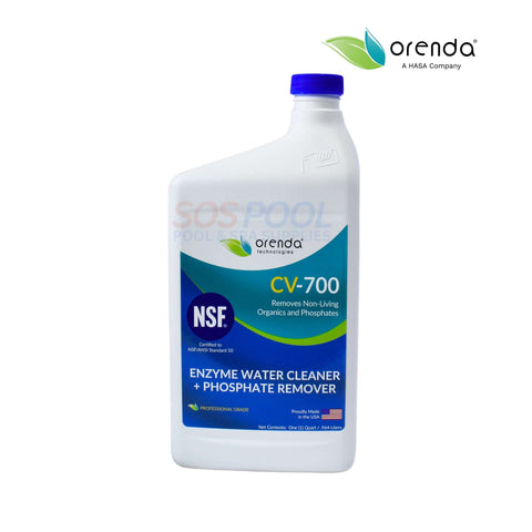 Orenda CV-700 Enzyme Cleaner and Phosphate Remover 32 oz from SOS Pool, efficiently removes non-living organics.