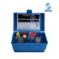 Oreq 4-Way Pool Water Test Kit | TK400 in a blue storage case, showing test reagents for pool supplies & spa maintenance.