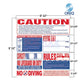 Oreq 8-In-1 California Pool Safety Sign | SI9000CA displays safety rules, dimensions, and compliance messages for swimming pools.