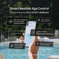Beatbot P300 Pro Cordless Robotic Pool Cleaner app control features on phone by pool, highlighting dual connectivity and monitoring.