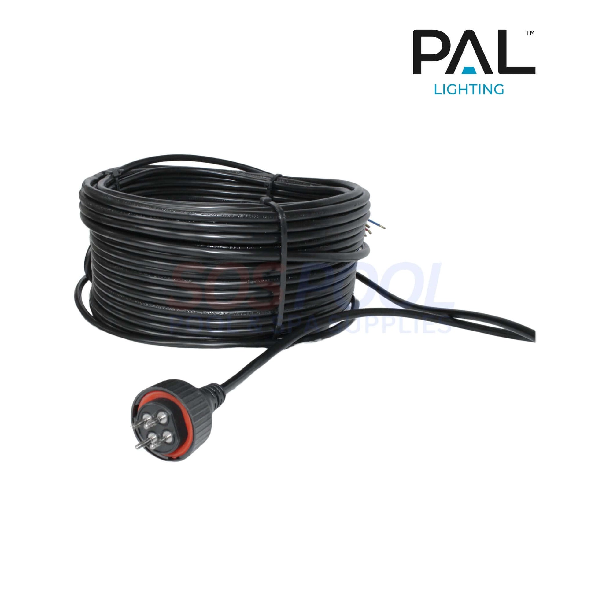 PAL Lighting replacement cable and plug set for Nicheless lights, 80', perfect for SOS Pool installations.