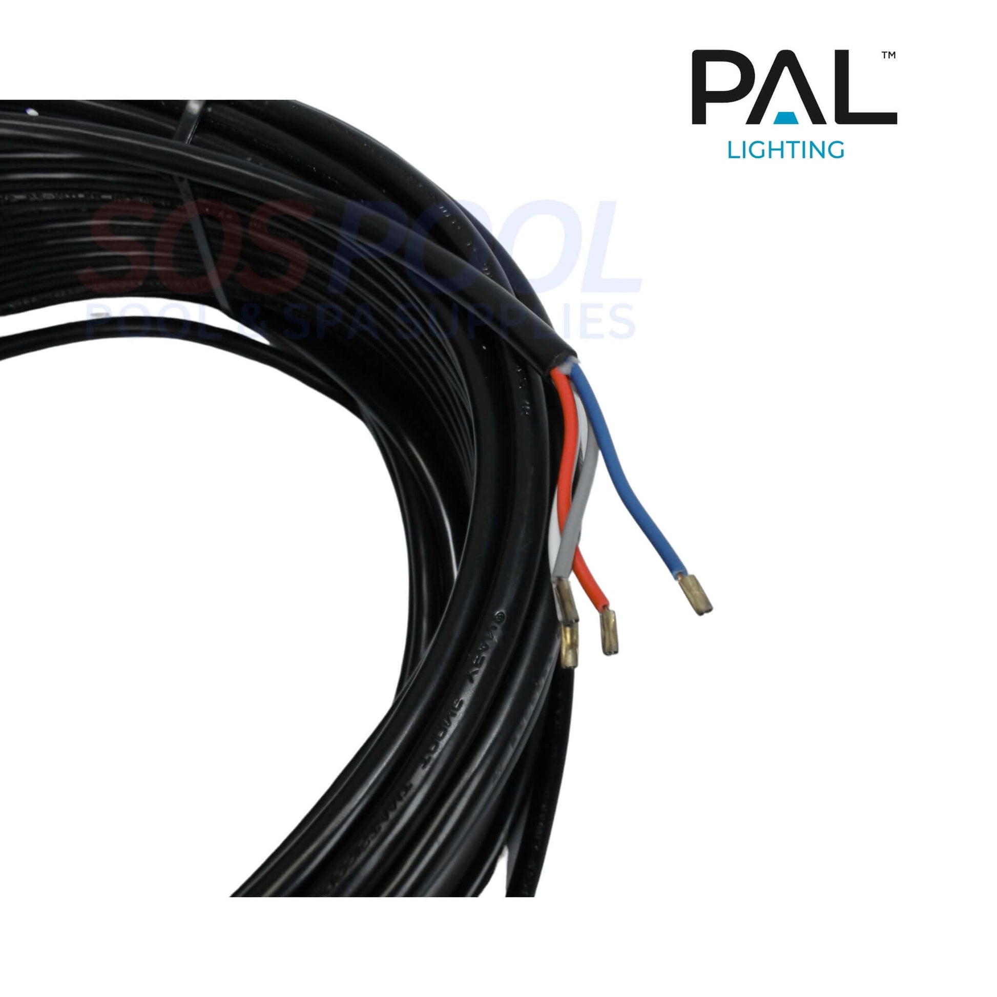PAL Lighting Replacement Cable and Plug Set for Nicheless lights by SOS Pool, 80 feet, durable and easy to install.