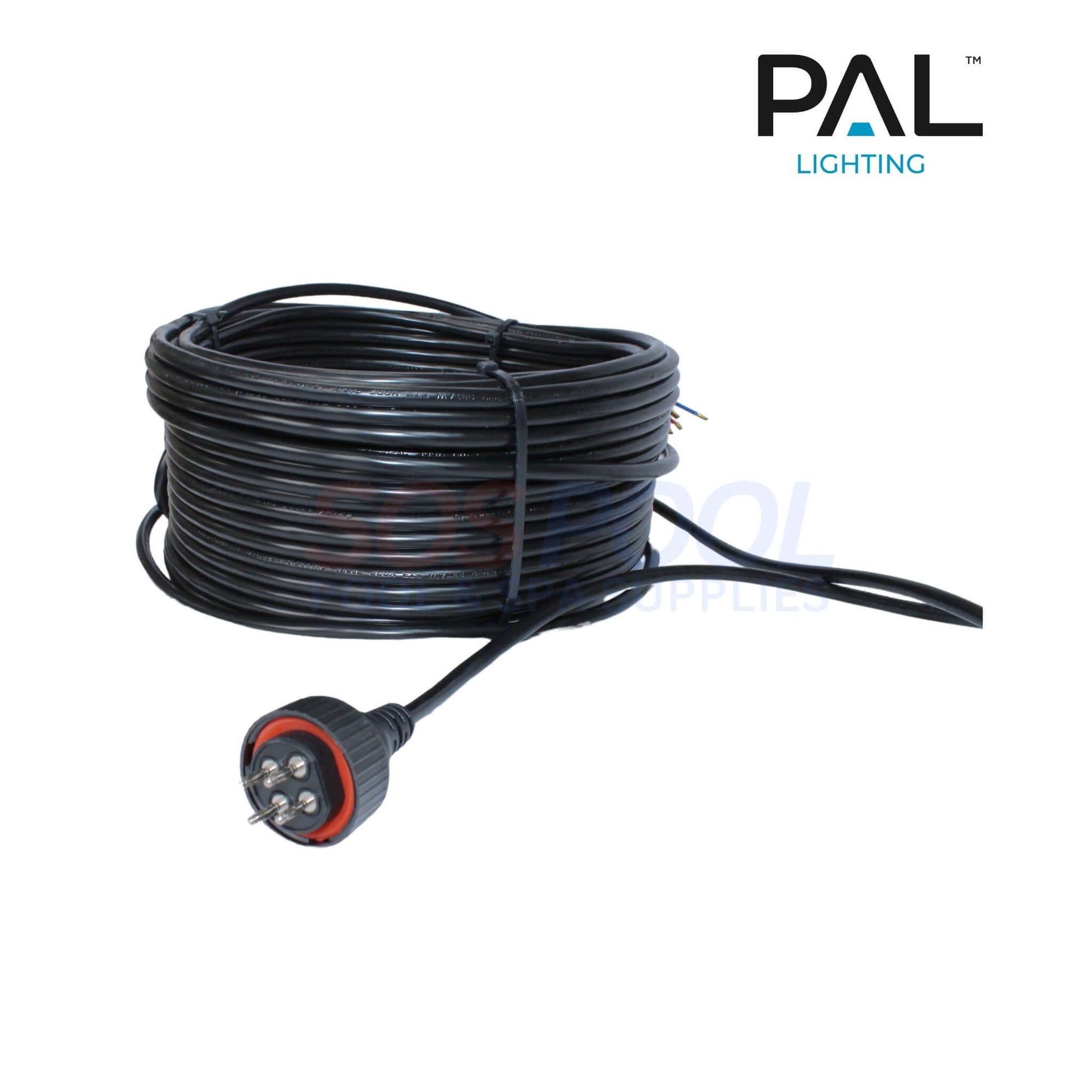 PAL Lighting 80 ft. cable for Treo Max Multi Color Nicheless Pool & Spa Light, compatible with SOS Pool.