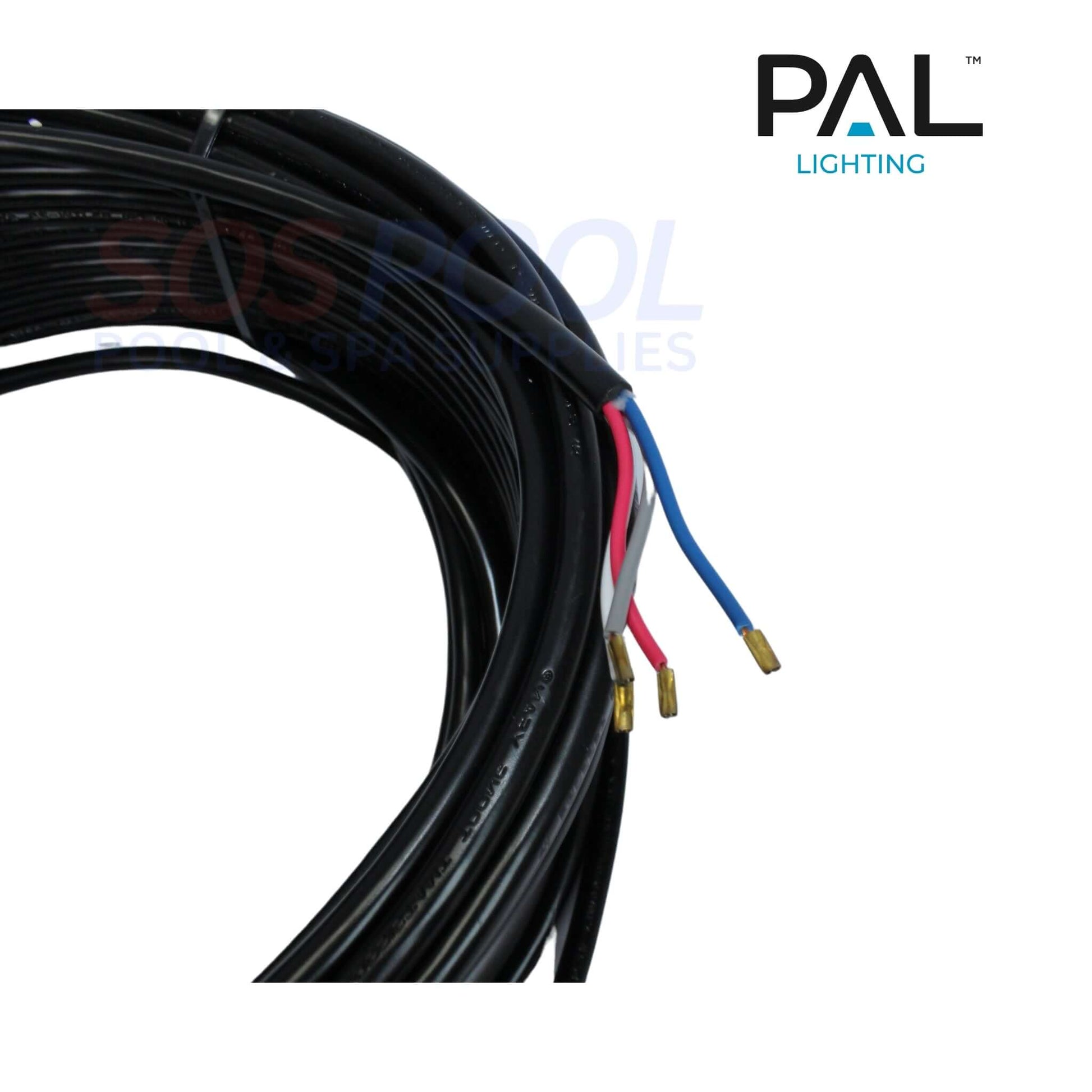 PAL Lighting cable for Treo Max Multi Color Nicheless Pool Light, connects to SOS Pool systems, 80 ft long.