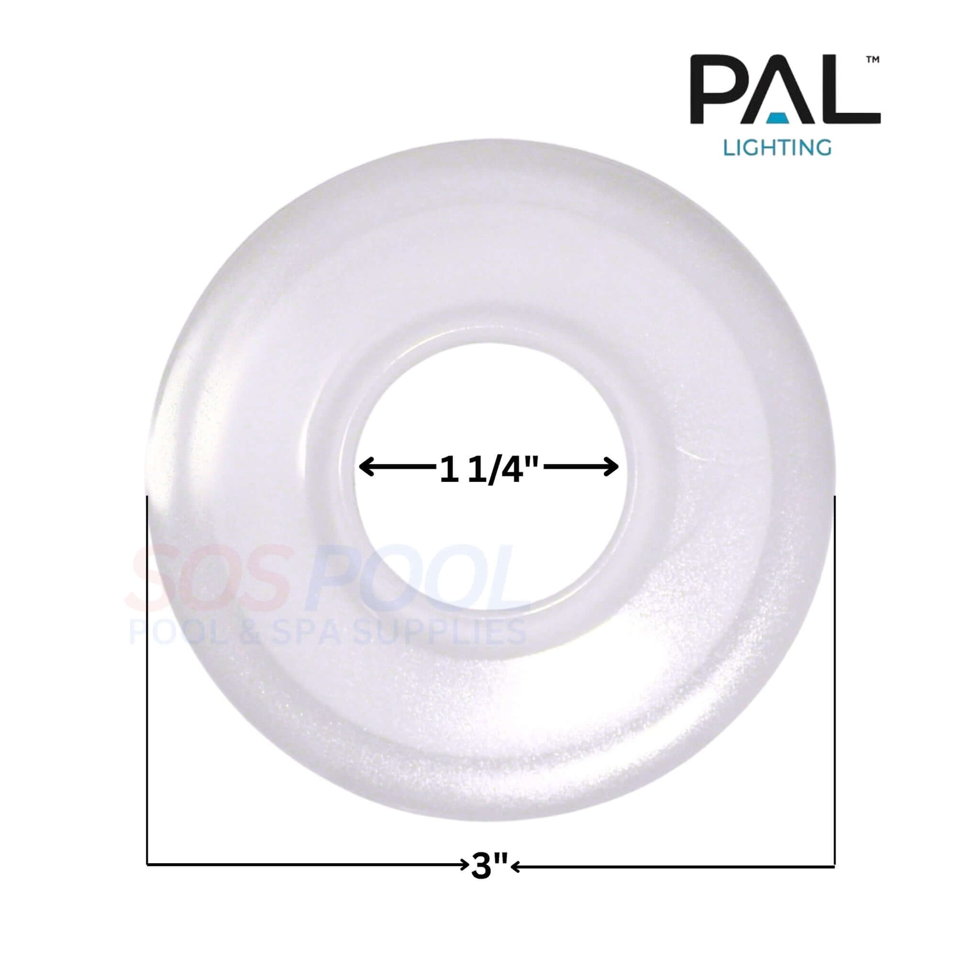 PAL Sprout for EvenGlow Bubbler 64-EGB-CGS, clear 3" nozzle insert, 1.25" inner diameter, durable for swimming pool lighting by SOS Pool.