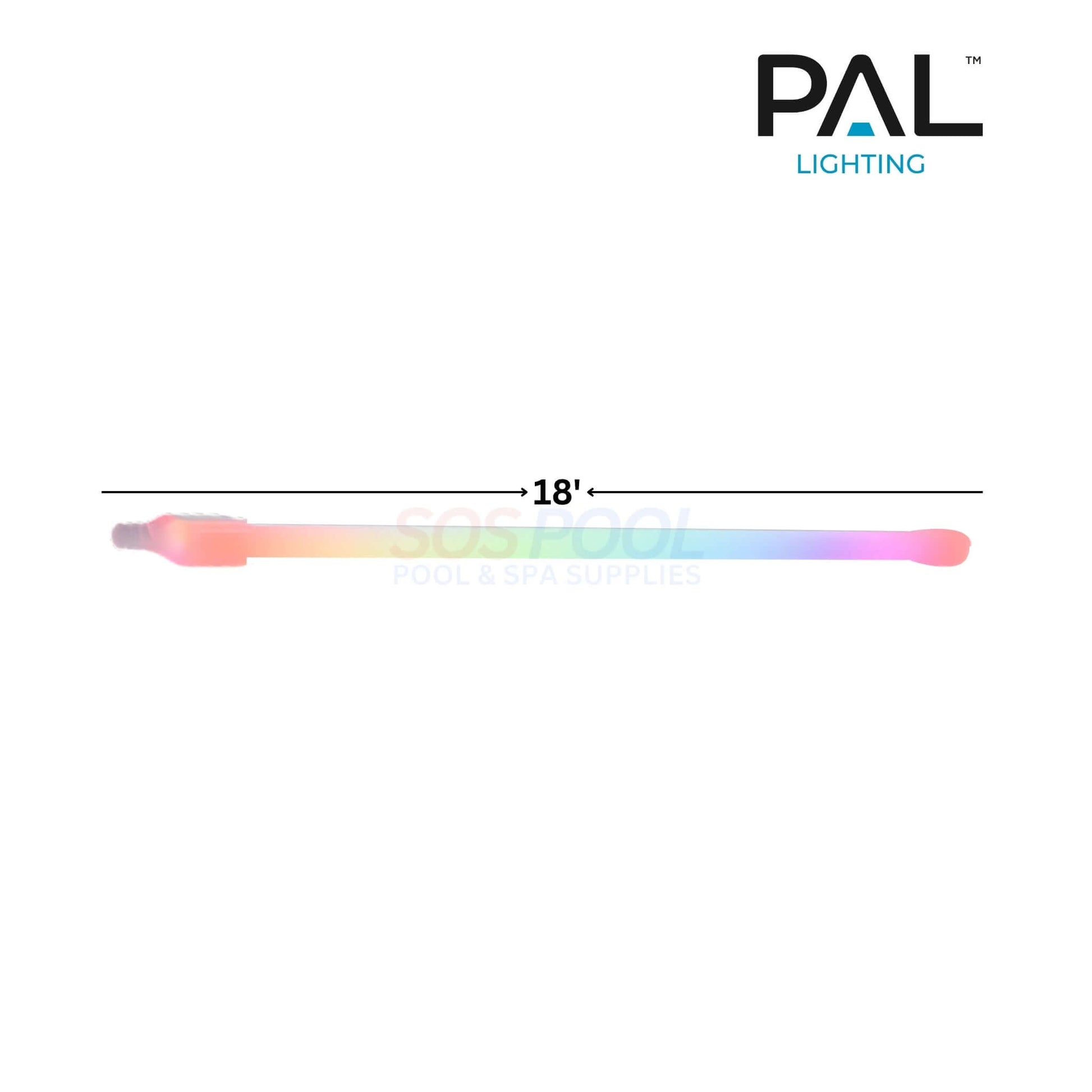 PAL Lighting EvenGlow Flex Side View 18' Wide Beam LED Strip for Pool & Landscape, SKU: SOS Pool.