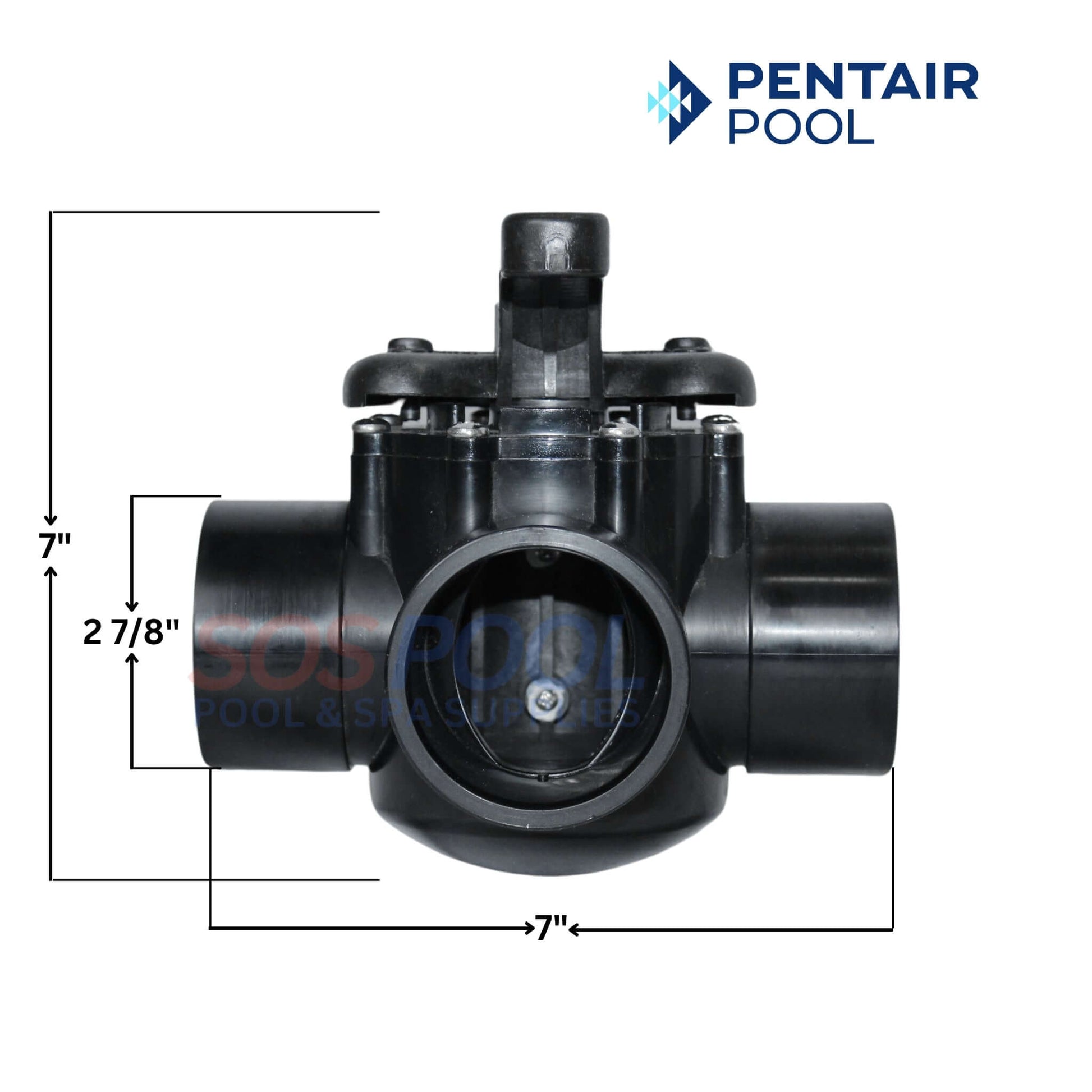 Pentair 3-Way CPVC Diverter Check Valve, 2"-2.5", SOS Pool, efficient flow control for pools and spas.