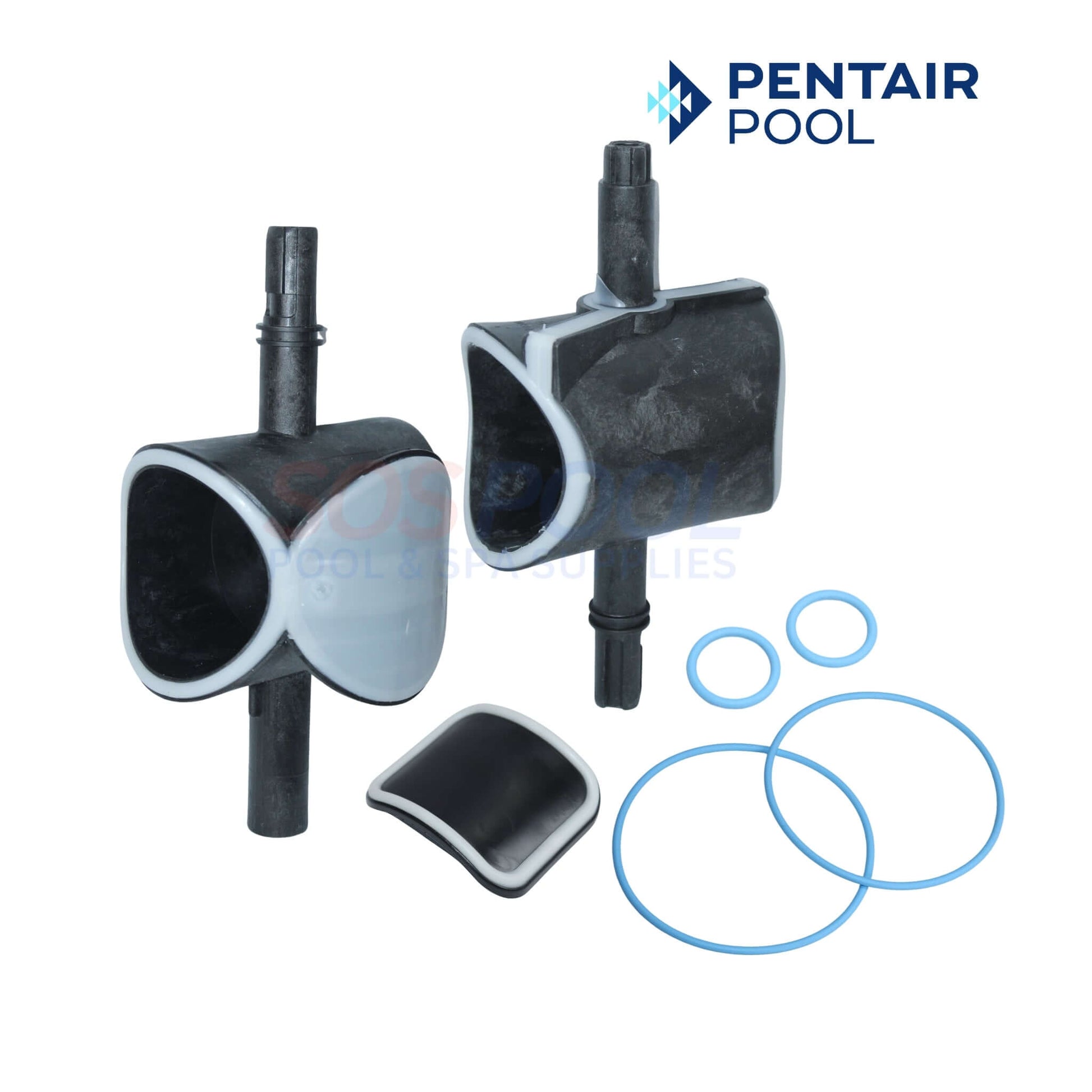 Pentair Backwash Valve Rebuild Kit For FullFloXF | 270514Z with diverters and O-rings, part of SOS Pool supplies.
