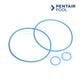Pentair Backwash Valve Rebuild Kit For FullFloXF | 270514Z, featuring blue O-rings for pool repairs, from SOS Pool supplies.