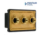 Pentair Brass Light Junction Box | 3/4" | 3 Port | 78310600, brass enclosure for pool lighting, three-port configuration, durable and corrosion-resistant.