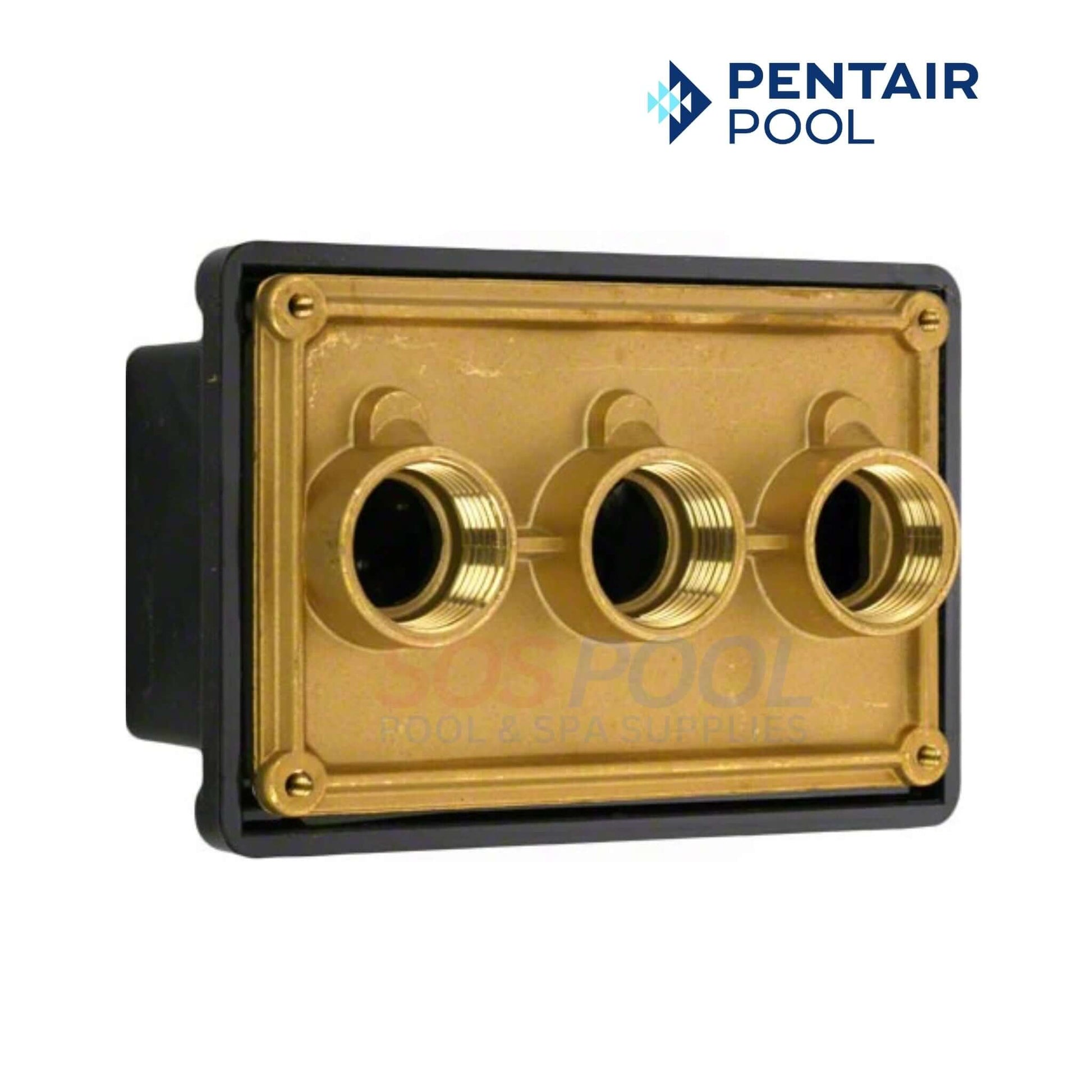 Pentair Brass Light Junction Box | 3/4" | 3 Port | 78310600, brass enclosure for pool lighting, three-port configuration, durable and corrosion-resistant.