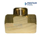 Pentair Brass Tee 1/4" fitting for Purex SMBW filters by SOS Pool, durable and leak-resistant.