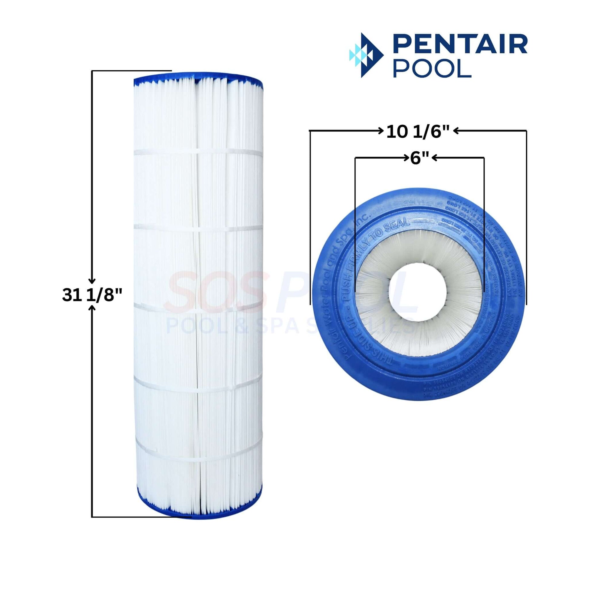 Pentair Cartridge R173217 for Clean & Clear 200 filters, 31-1/8 x 10-1/16 x 6 inches, SOS Pool.