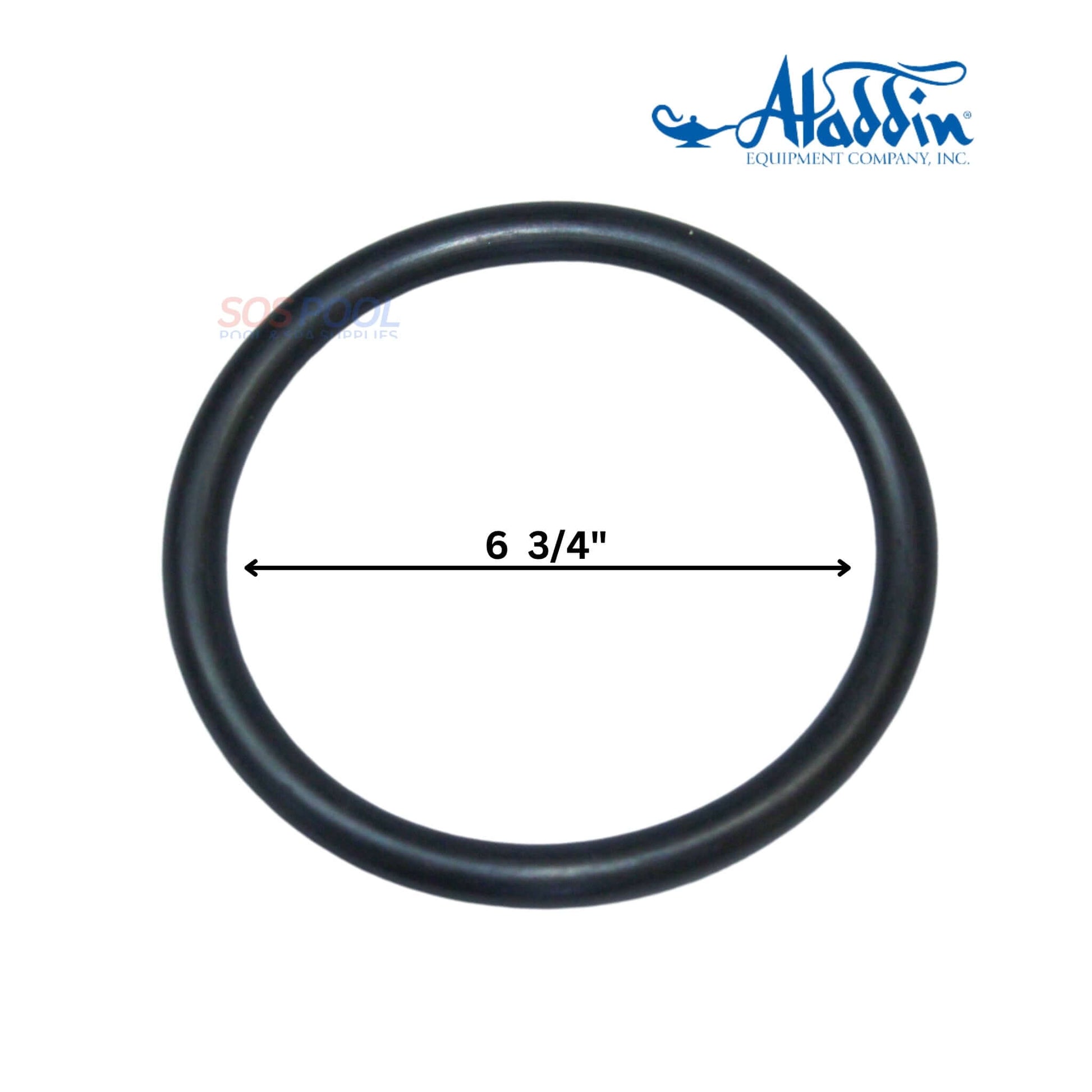 Aladdin O-ring for pool filtration, 6 3/4" diameter, essential for leak-proof sealing in SOS Pool systems.