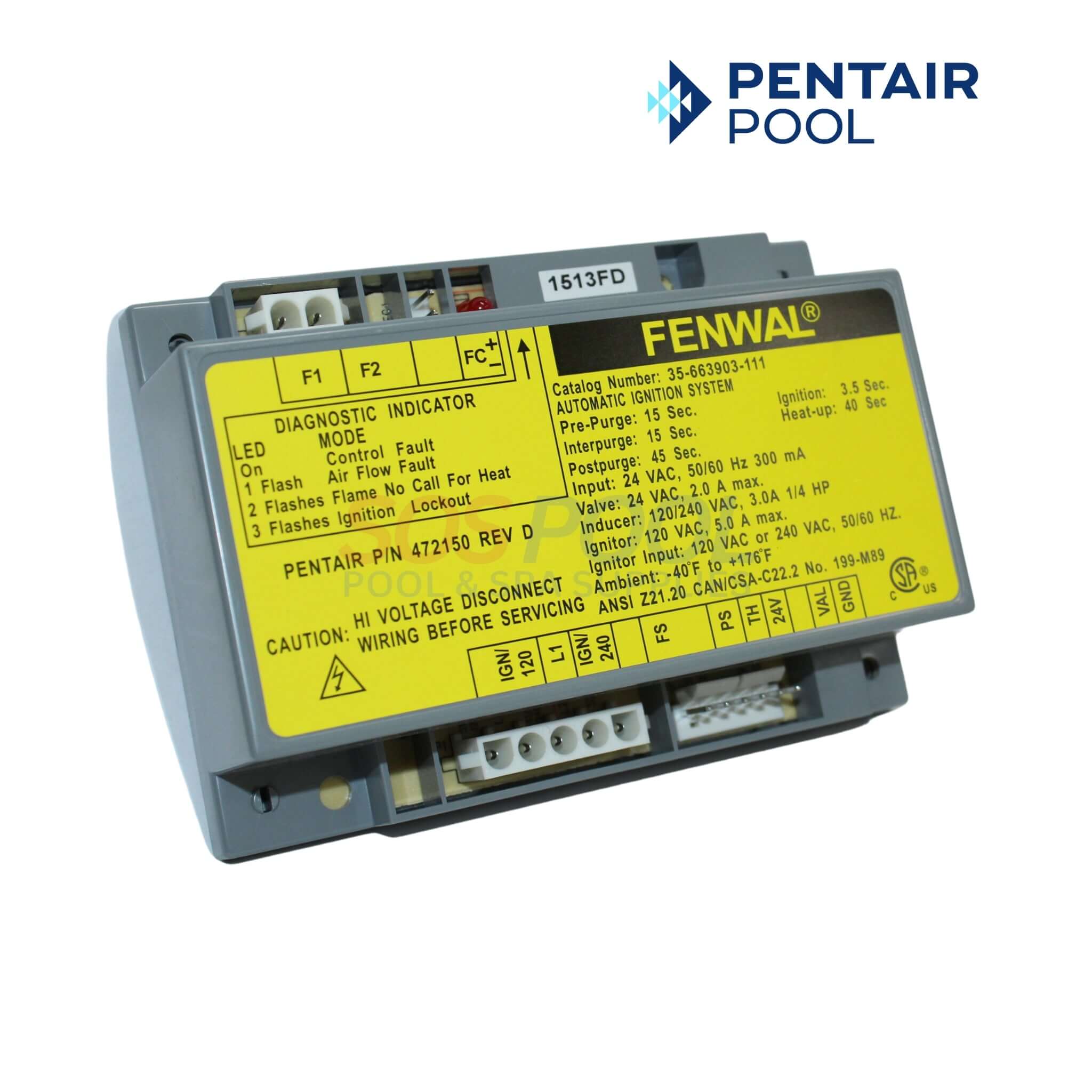 Pentair O2 Sensor Module Pentair DDTC Ignition Control Module For Minimax NT TSI | 472150