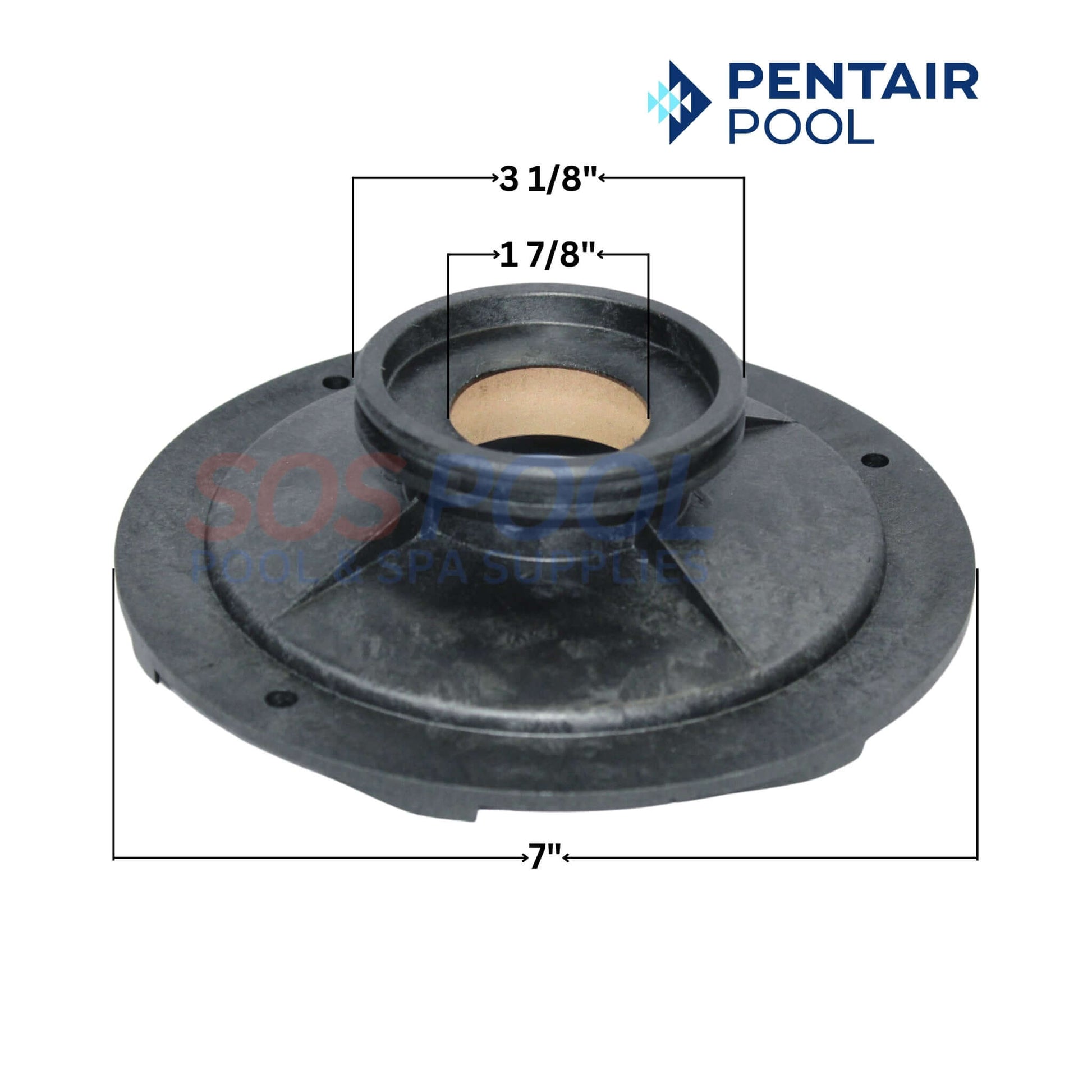 Pentair Diffuser for Challenger Pumps 1.5HP-2HP 355270 with dimensions, SOS Pool supplies.