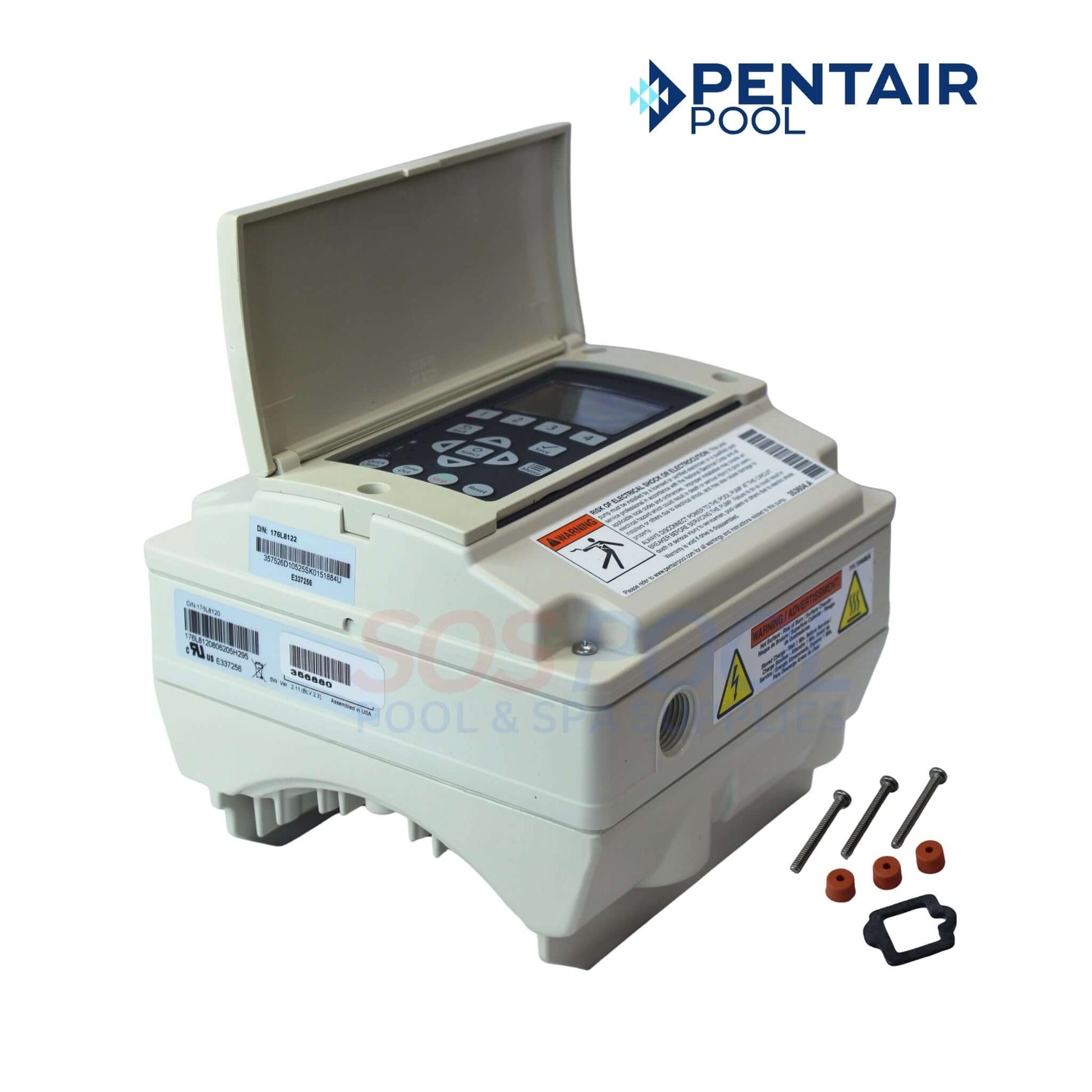 Pentair Drive Kit with Keypad For IntelliFlo VSF | 356922Z shown with keypad and installation hardware from SOS Pool.