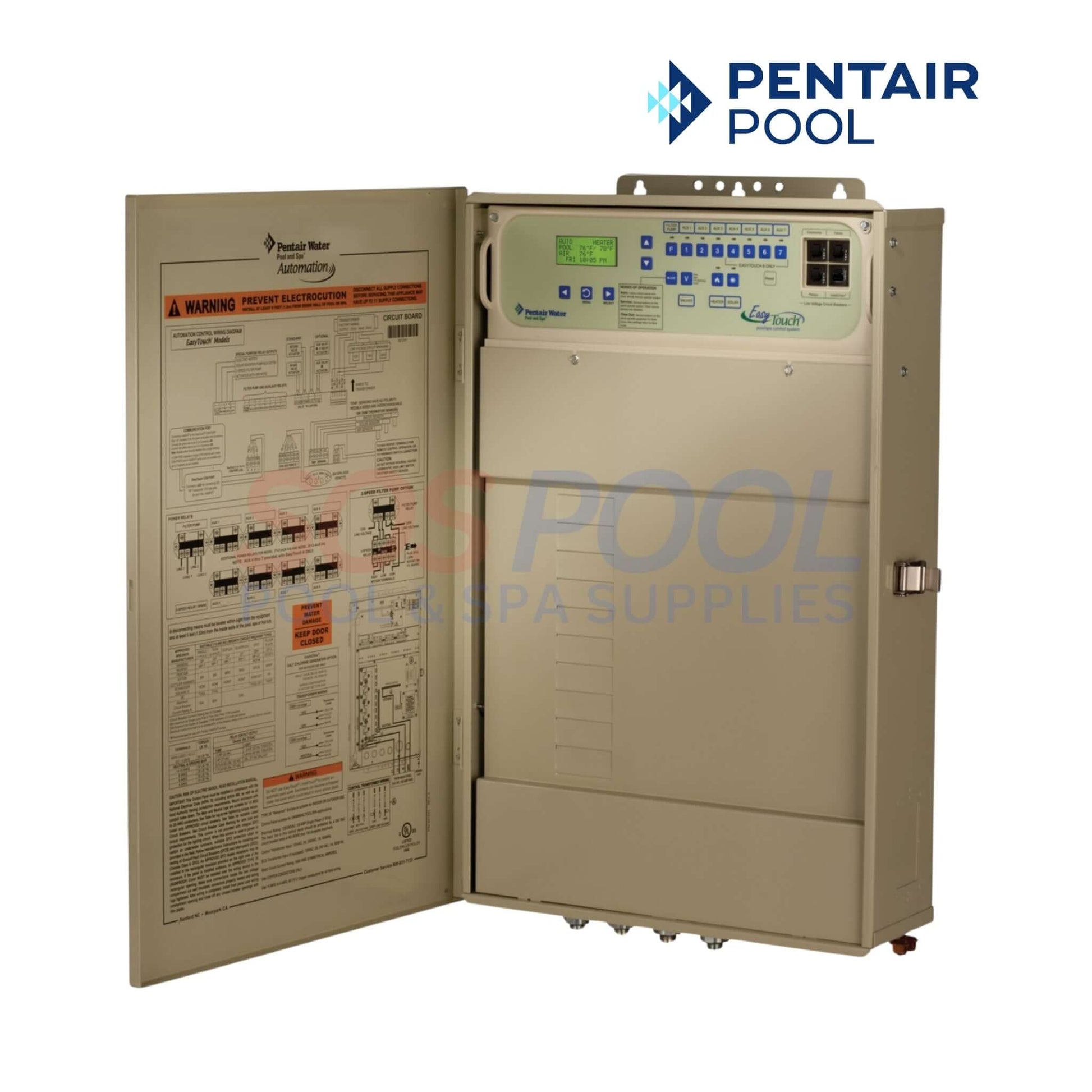 Pentair EasyTouch Control System with Salt Chlorine Generator for pools, model EC-520705, SOS Pool supplies.