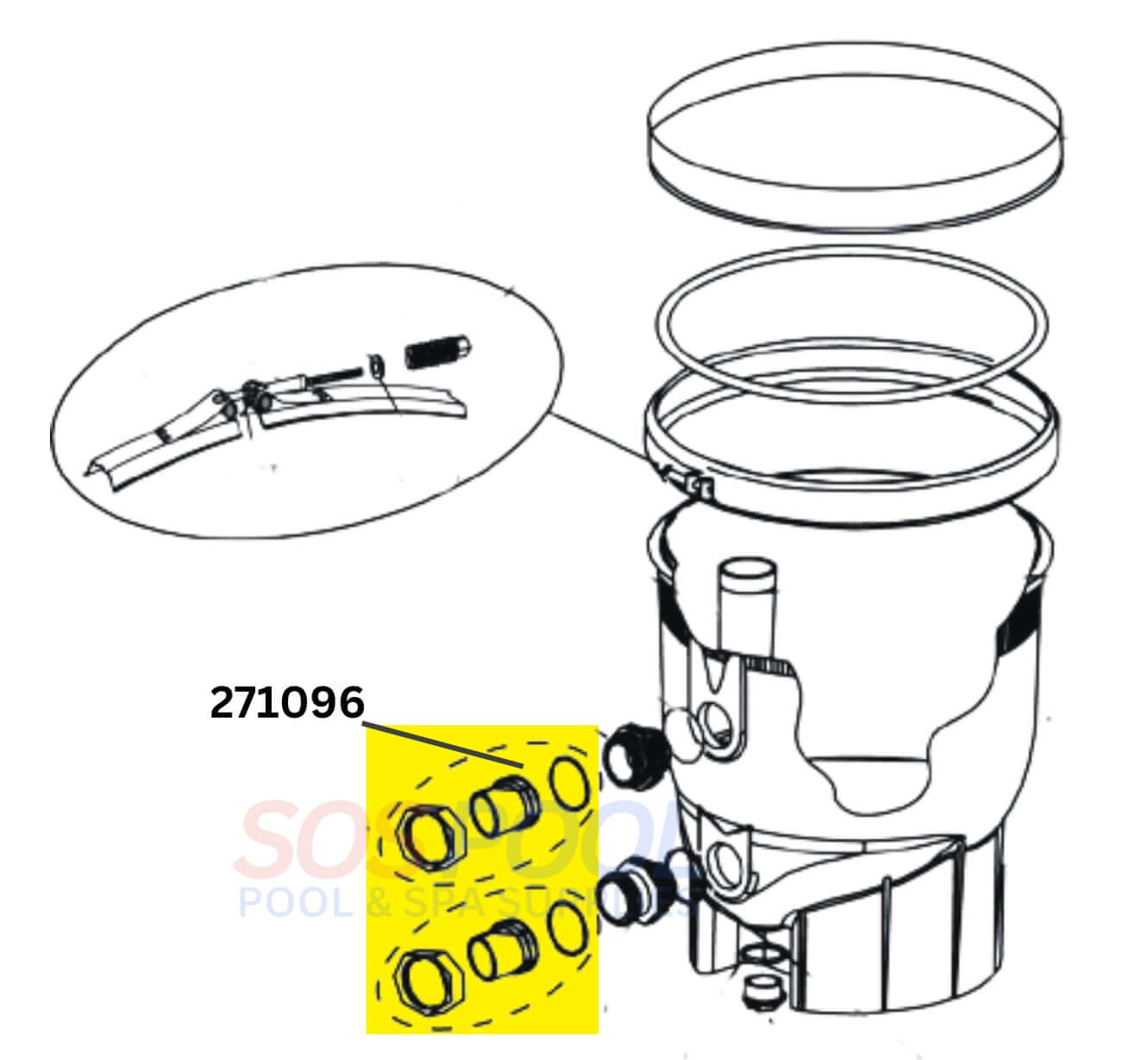 Pentair FNS Plus Filter Bulkhead Union Kit | 2 Inch Filter Slip Adapte
