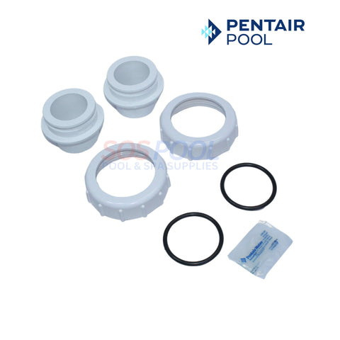 Pentair FNS Plus Filter Bulkhead Union Kit, 2 Inch Slip Adapter with O-rings from SOS Pool for Durable Connection.