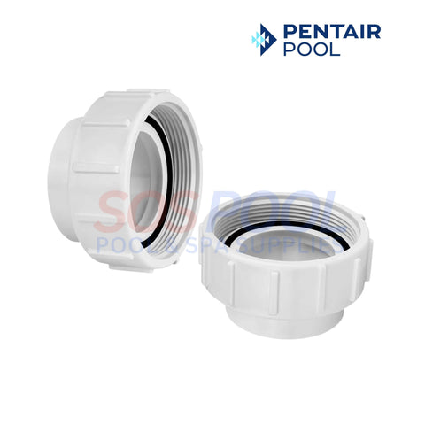 Pentair Half Union Adapter Set of 2, 2" White for MasterTemp Heaters | SOS Pool | Replacement Parts