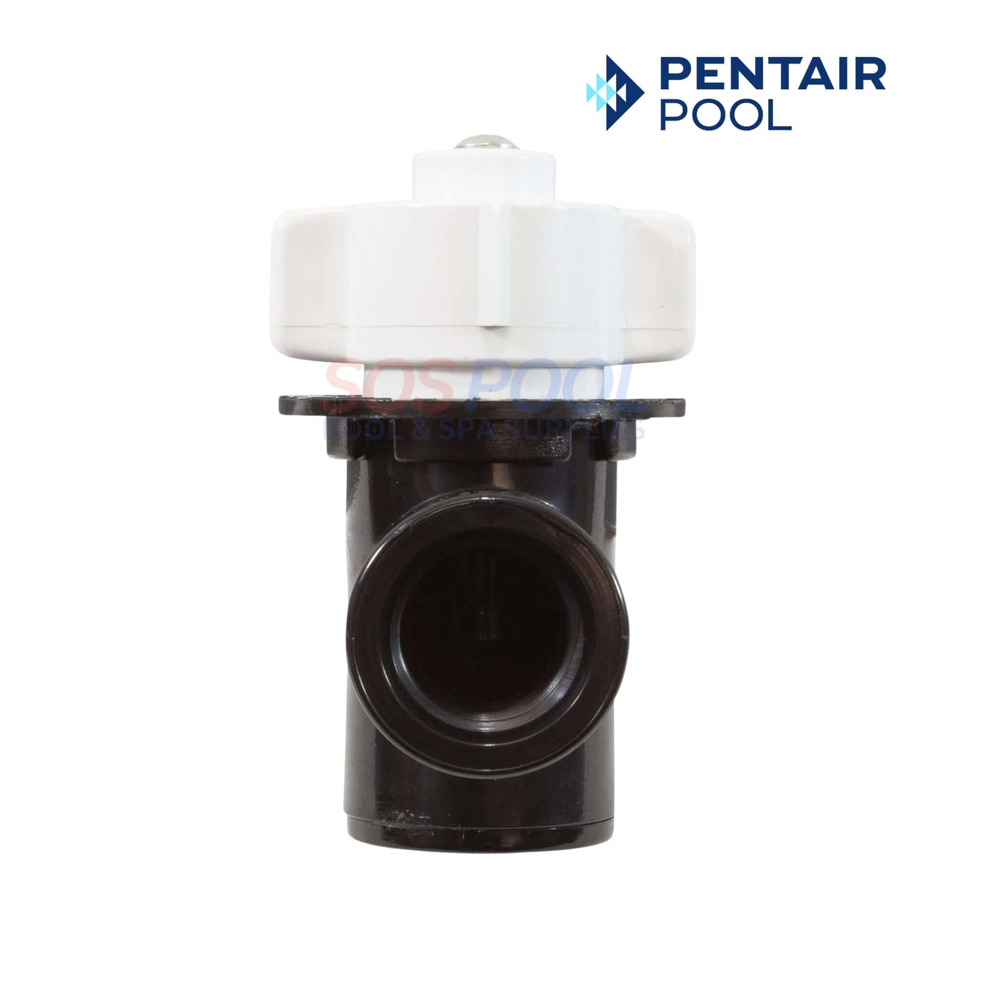 Pentair In Line Chlorinator 320 Control Valve | R172086, front view, black and white color, for pool water sanitization, SOS Pool.