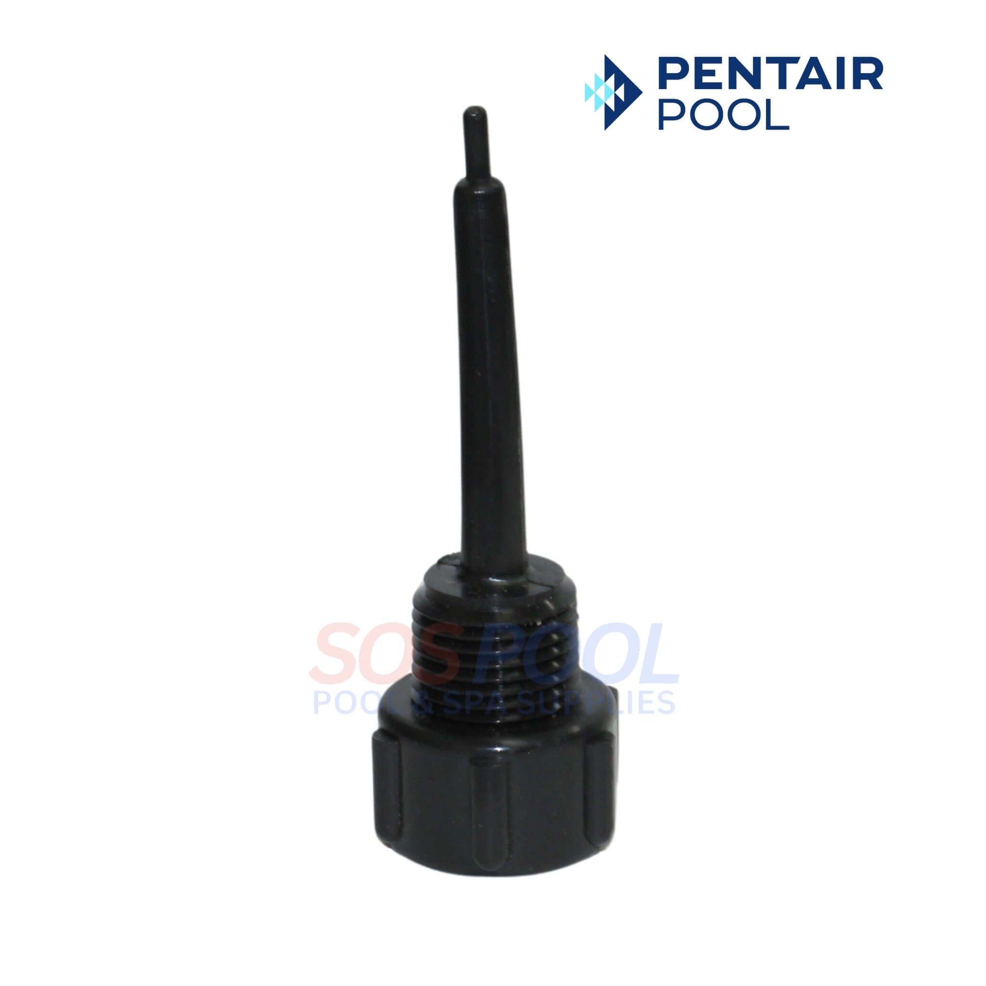 Pentair Pool inline thermometer nylon well with black cover, designed for precise temperature measurement in pool systems.