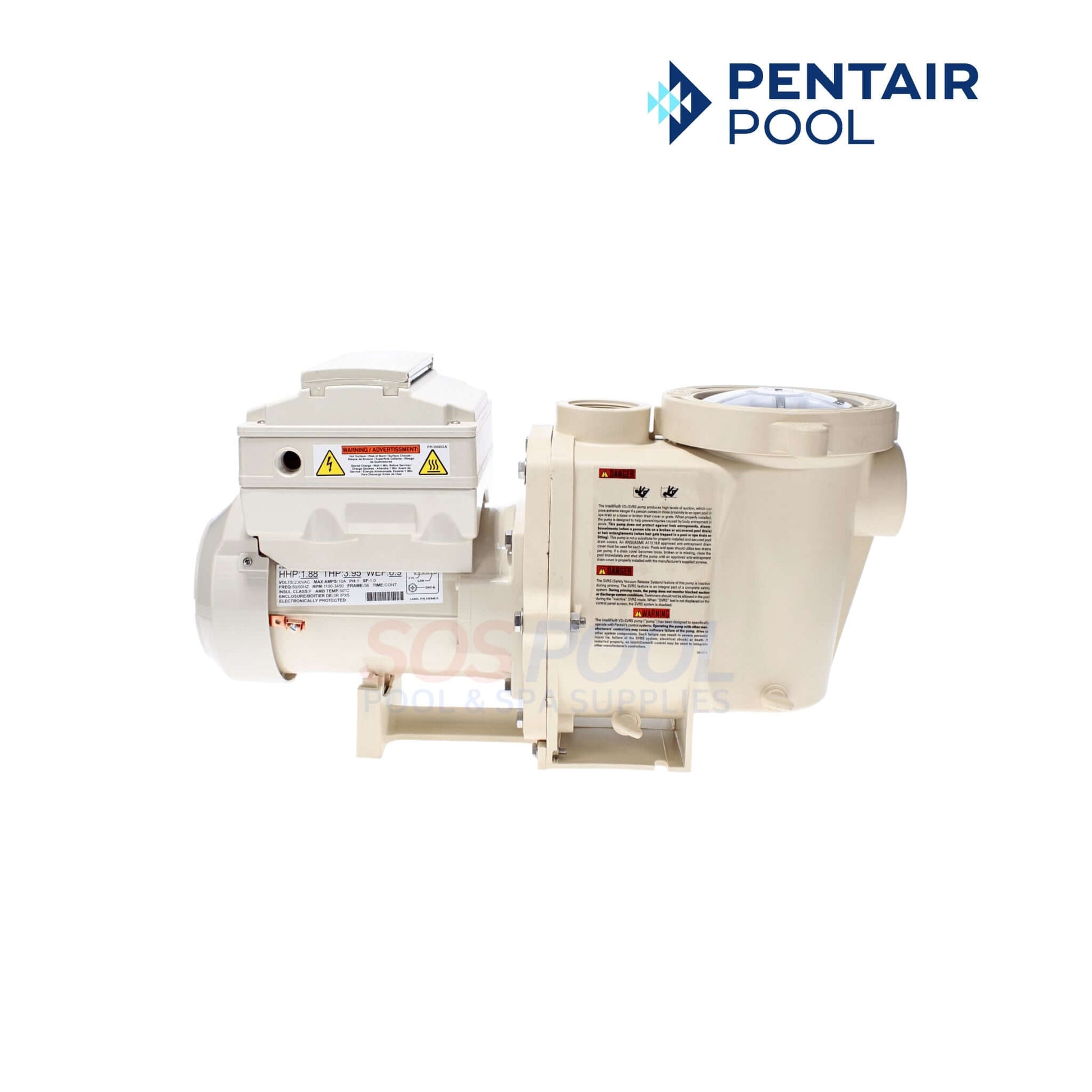Pentair IntelliFlo VS+SVRS 3 HP pump, variable speed, 230V, with safety vacuum release system - SOS Pool