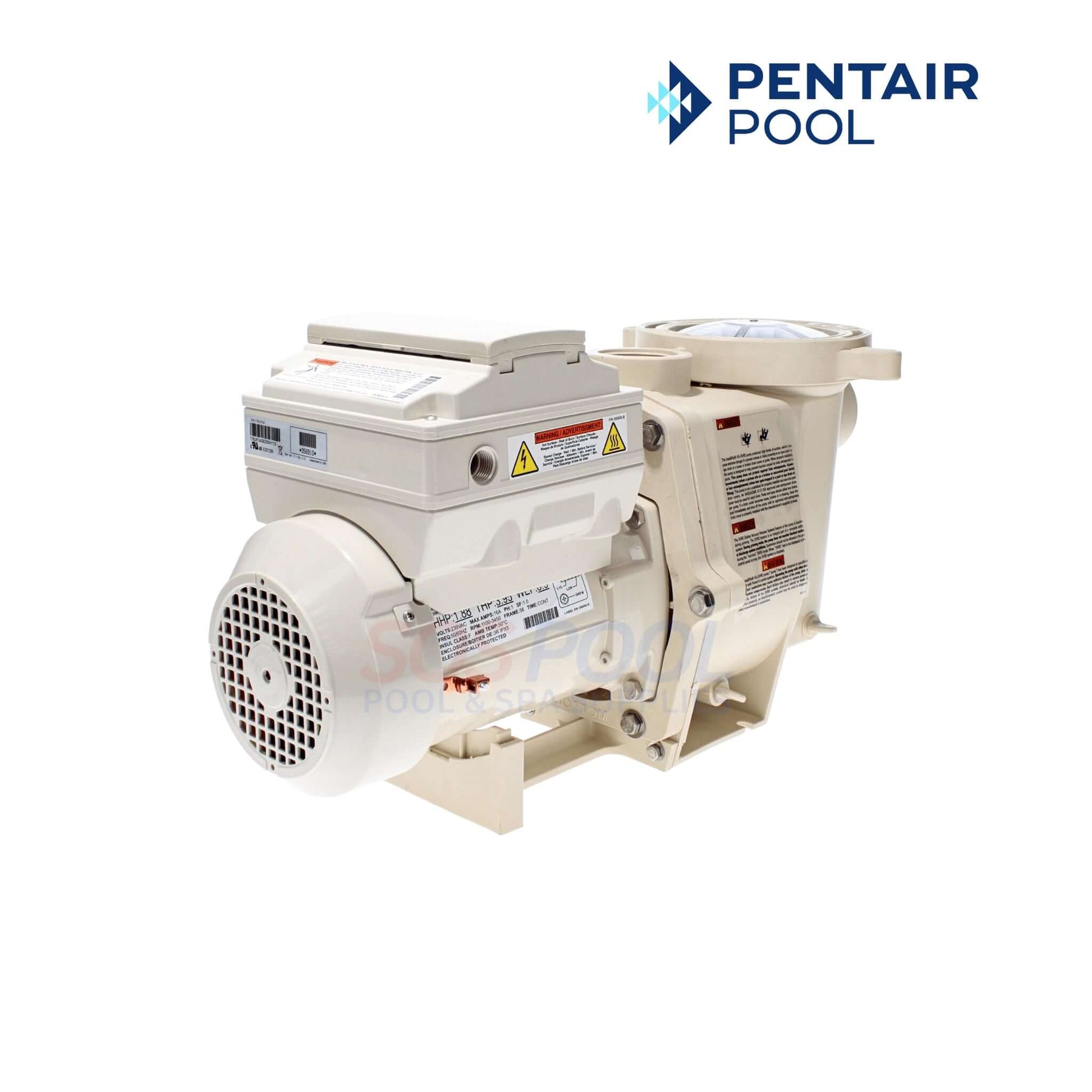 Pentair IntelliFlo VS+SVRS 3 HP variable speed pool pump model EC-011057 for improved energy efficiency and safety. SOS Pool.