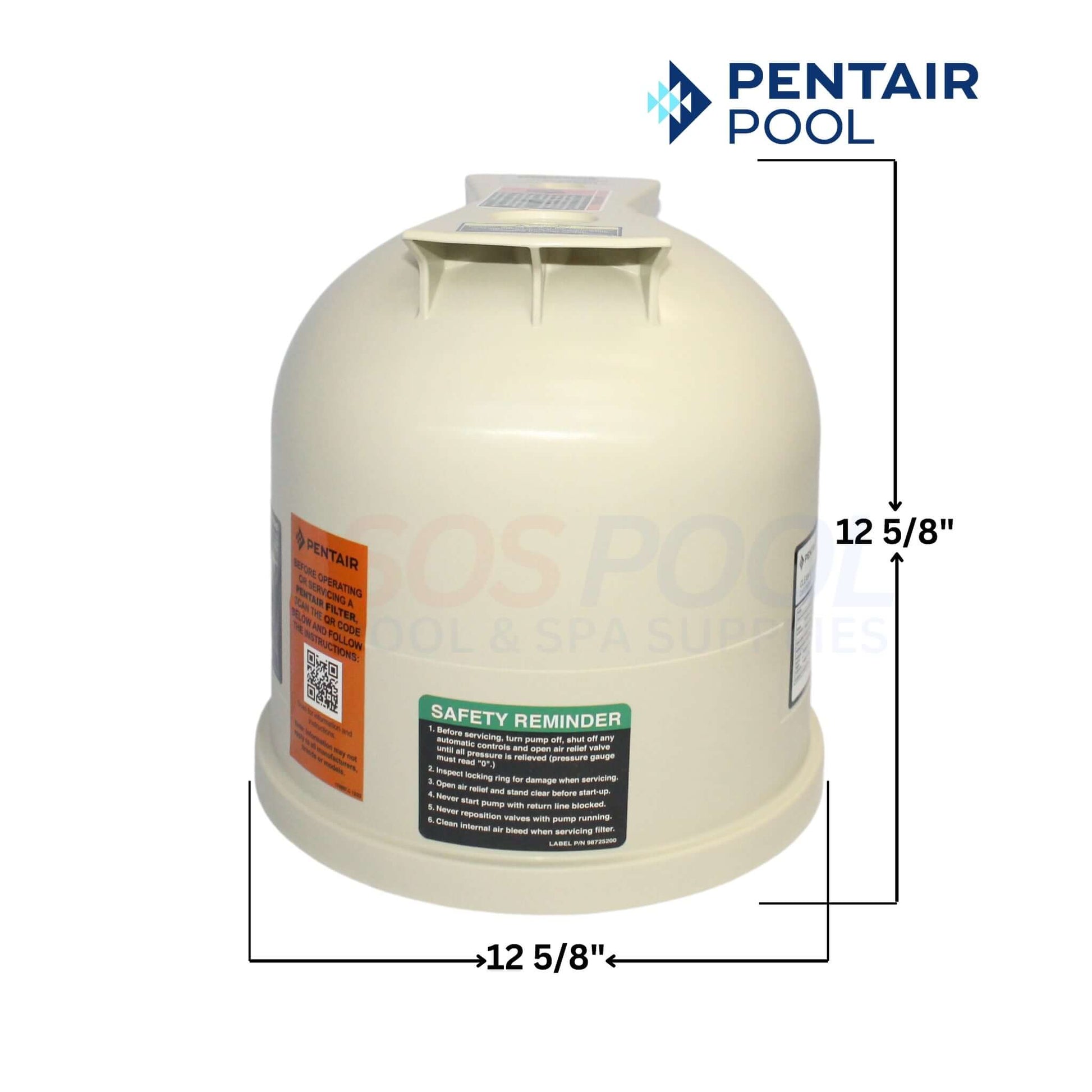 Pentair Lid for Clean and Clear 75, 150, 200 Filters, almond-colored, part #178561, by SOS Pool.
