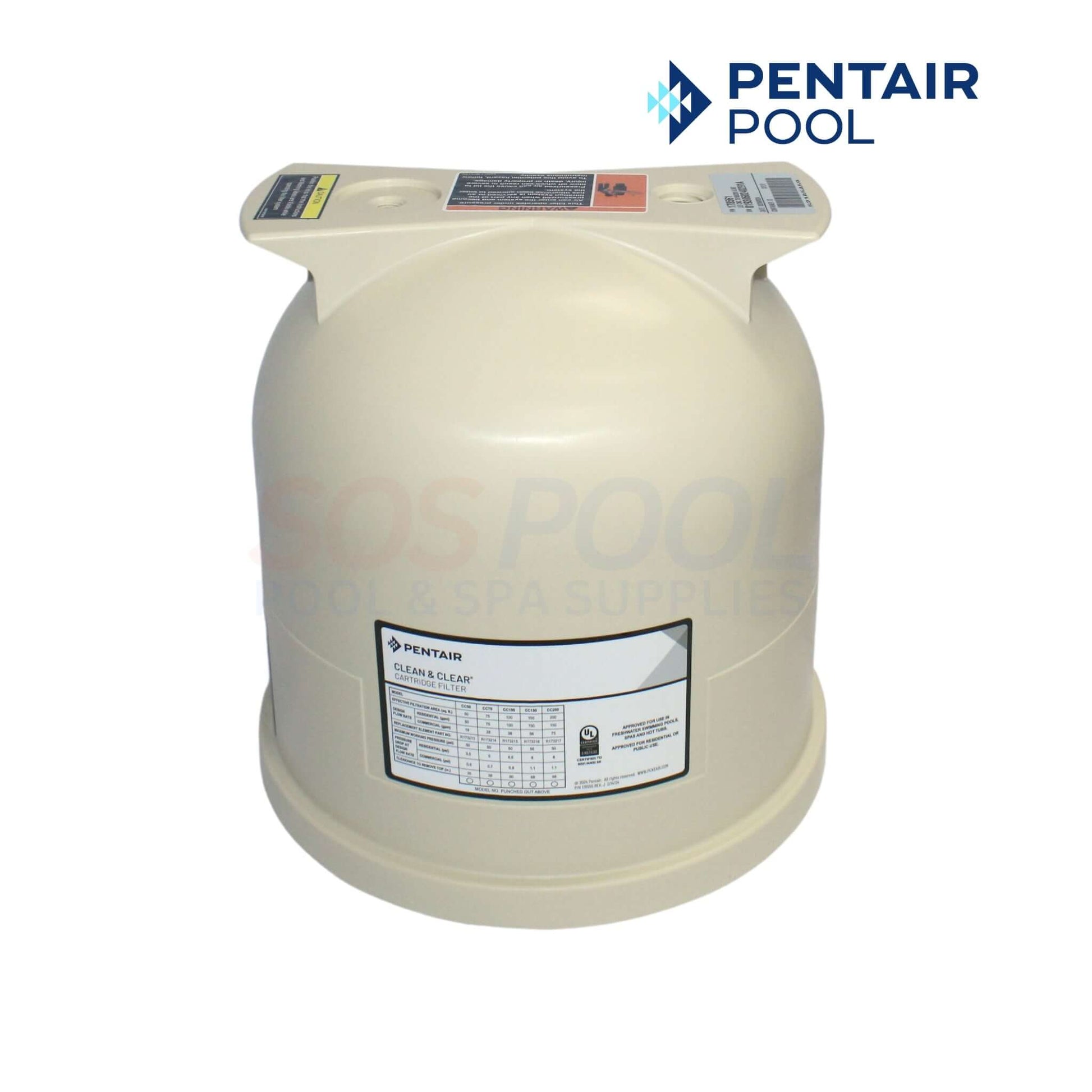 Pentair Lid for Clean and Clear 75, 150, and 200 Filters, Almond Color, Part 178561 | SOS Pool
