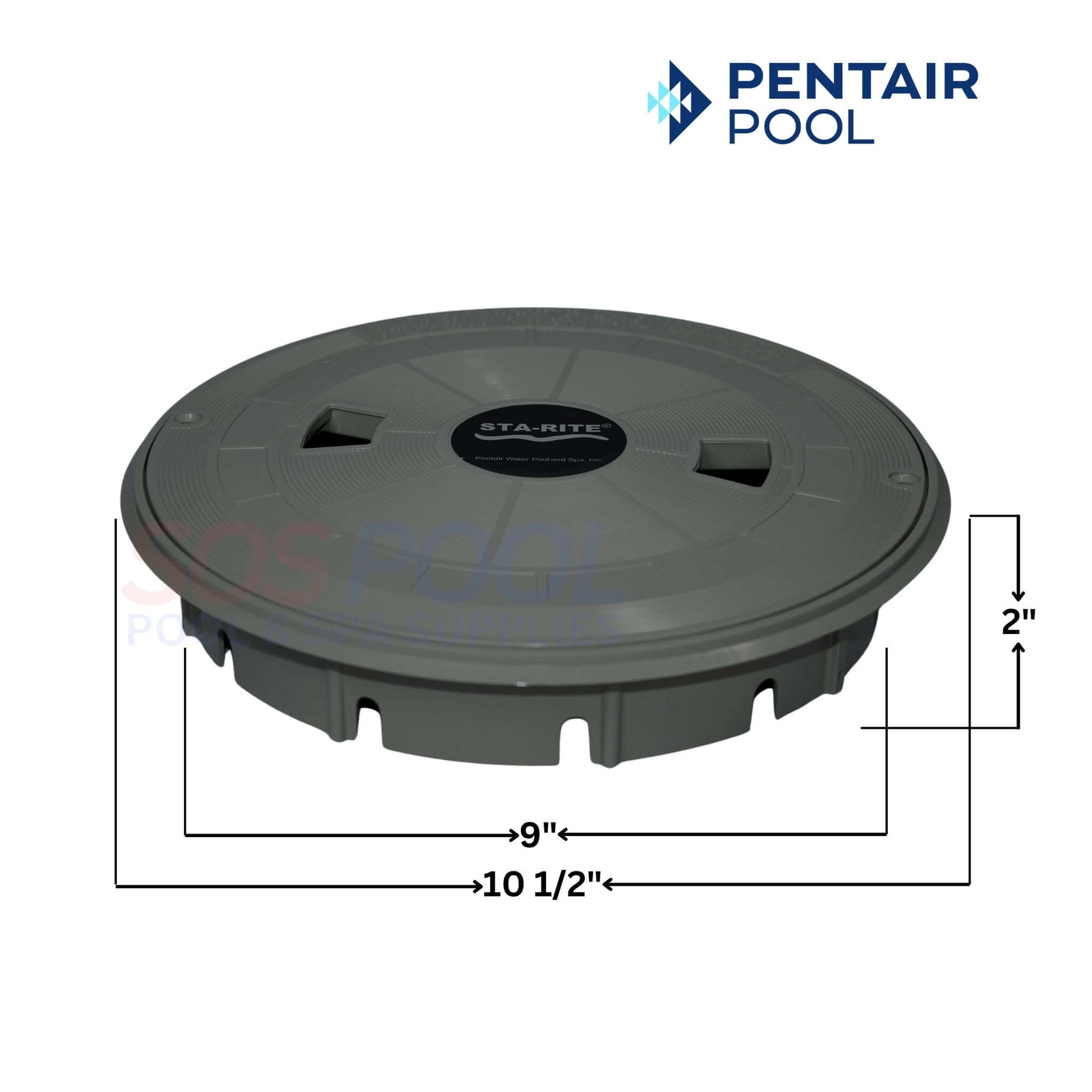 Pentair Lid and Collar for U-3 Skimmers 08650-0169C - Gray Assembly by SOS Pool, 10.5" x 2" for optimal pool performance.