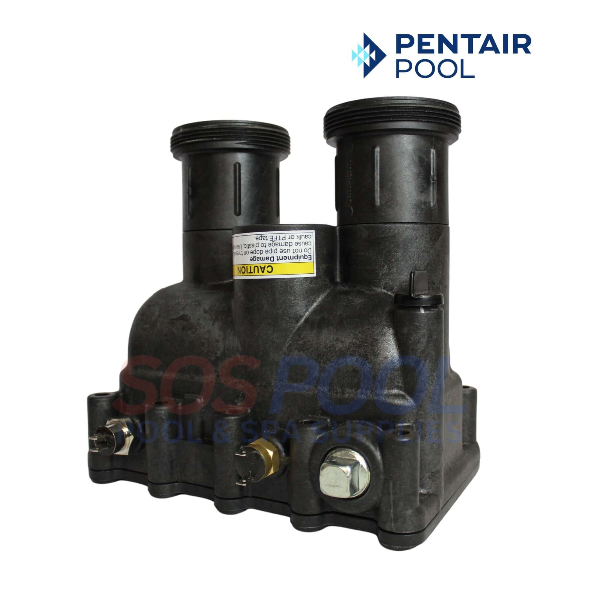 Pentair manifold kit for MasterTemp and Max-E-Therm heaters, crucial hub for inlet and outlet connections. SOS Pool.