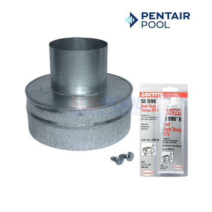 Pentair Metal Flue Collar for MasterTemp & Max-E-Therm Heaters, 4" x 8", SOS Pool, durable venting component