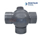 Pentair PVC Diverter Valve 2" 3 Way 263028 by SOS Pool, durable and chemical-resistant for pools and spas.