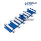 Pentair ProVac 22" Vacuum Head | R201286 in blue, showing flexible body and rollers for effective pool cleaning. SOS Pool supplies.