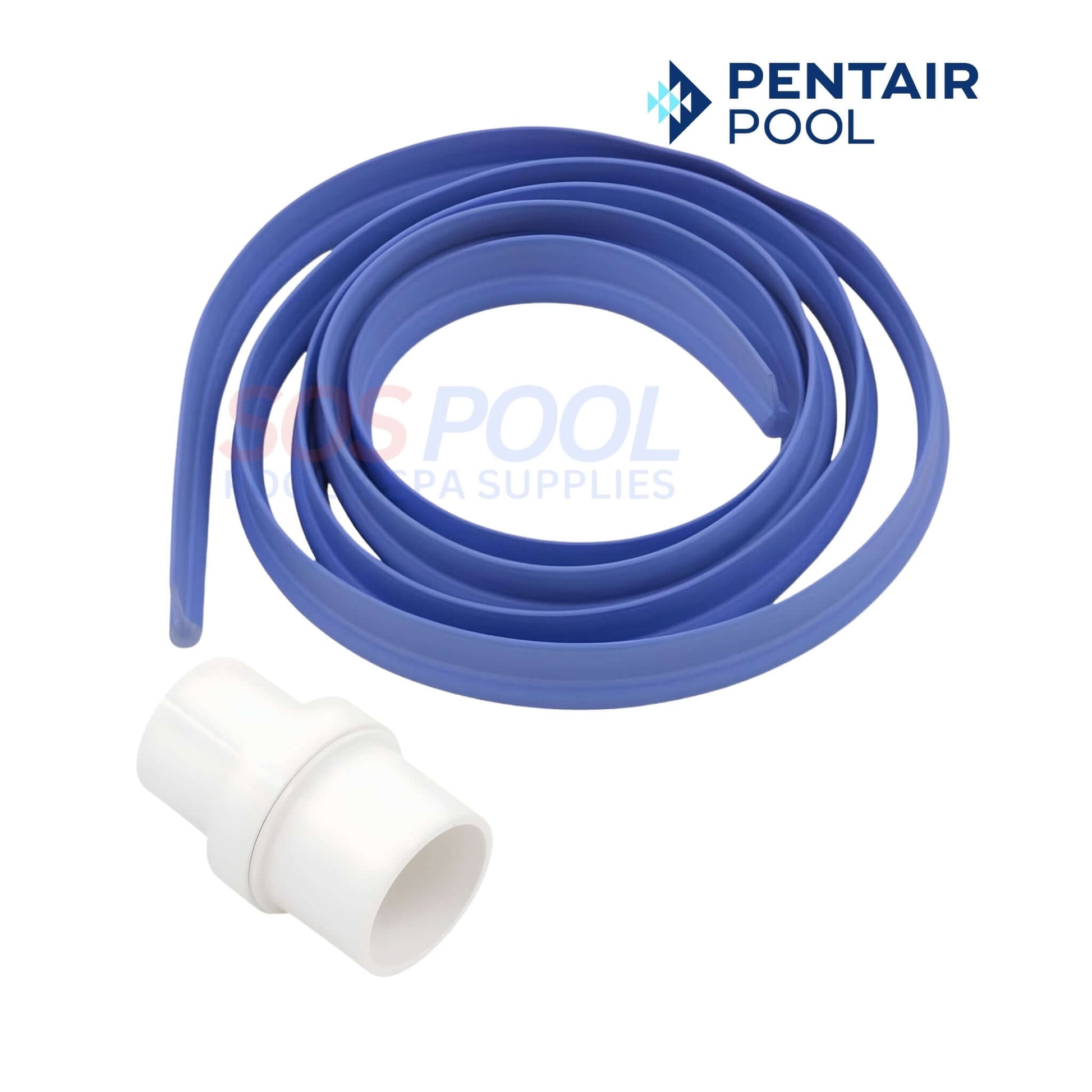 Pentair ProVac 22" Vacuum Head | R201286, purple hose and white connector for pool cleaning, SOS Pool supplies logo.