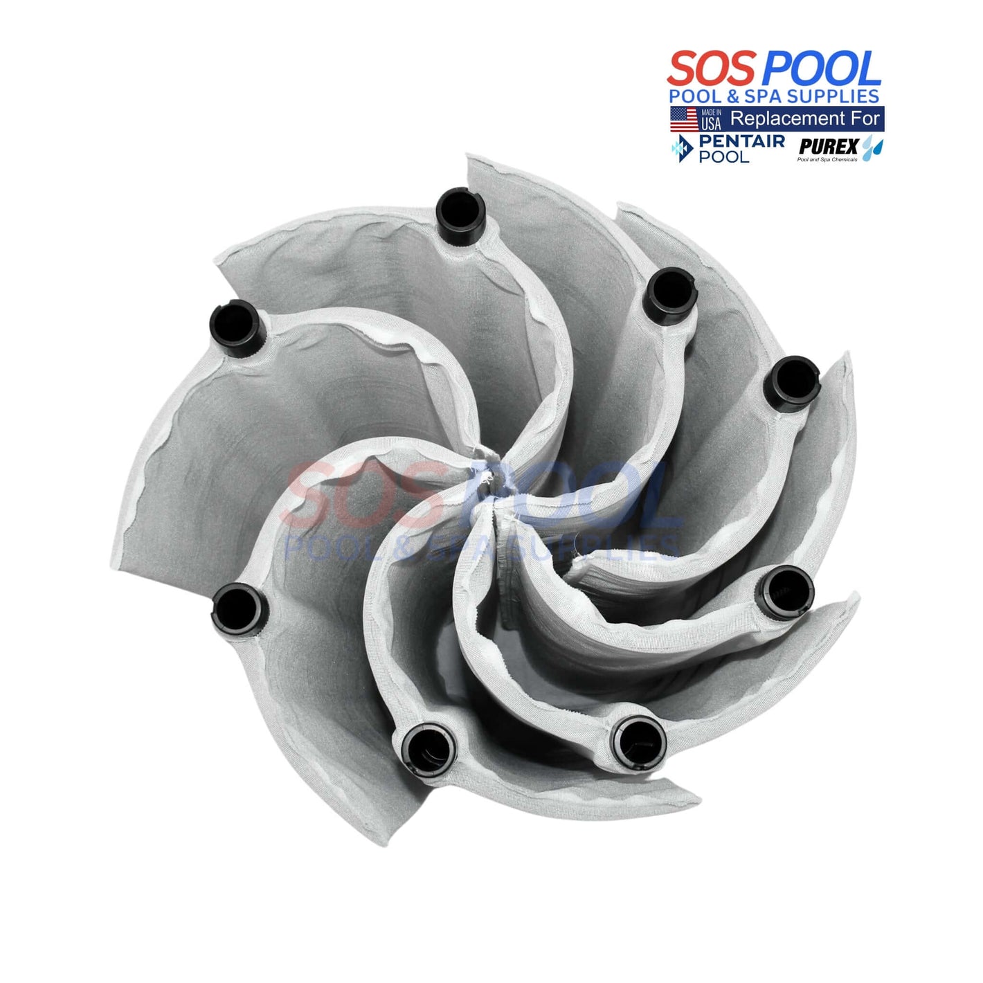 Pentair Purex DE filter replacement grids by SOS Pool, featuring 8 high-efficiency grids for superior pool filtration.