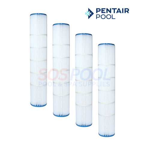 Pentair Quad DE 100 Pool Filter Cartridge Replacement 4 Pack by SOS Pool, enhancing pool clarity and cleanliness.