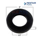 Pentair Rainbow 300-29X Saddle Gasket | R172263, black rubber, 1 inch diameter, used in Pentair chemical feeders for leak prevention.