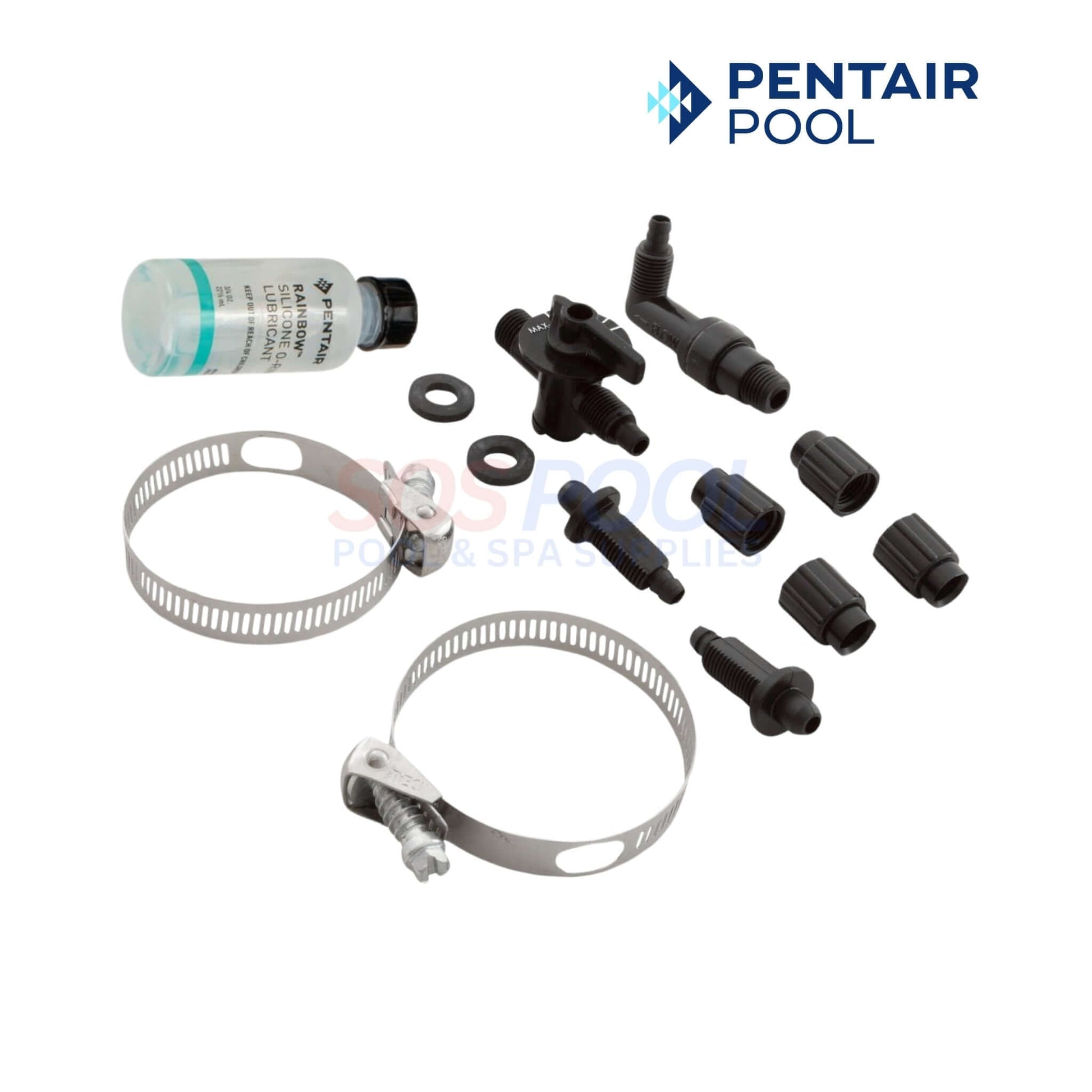 Pentair Rainbow Feeder Replacement Parts Kit | R172064: Includes seals, connectors, and clamps for pool maintenance.