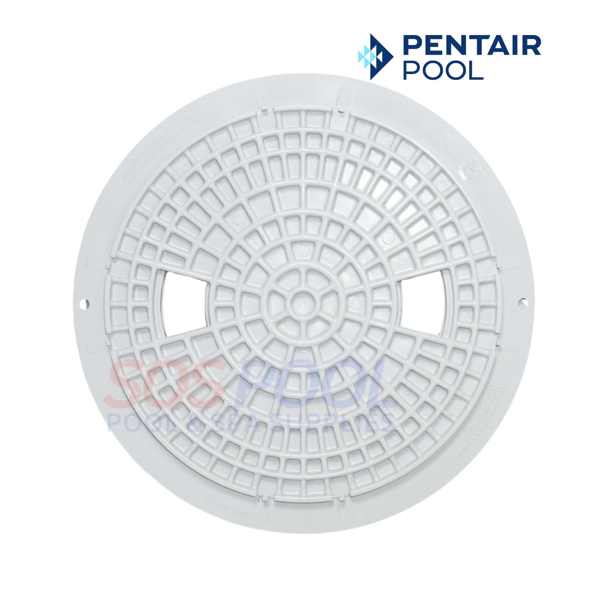 Pentair Skimmer Lid for Sta-Rite U-3, OEM part 08650-0058, durable white plastic, 9-13/16" diameter, SOS Pool.