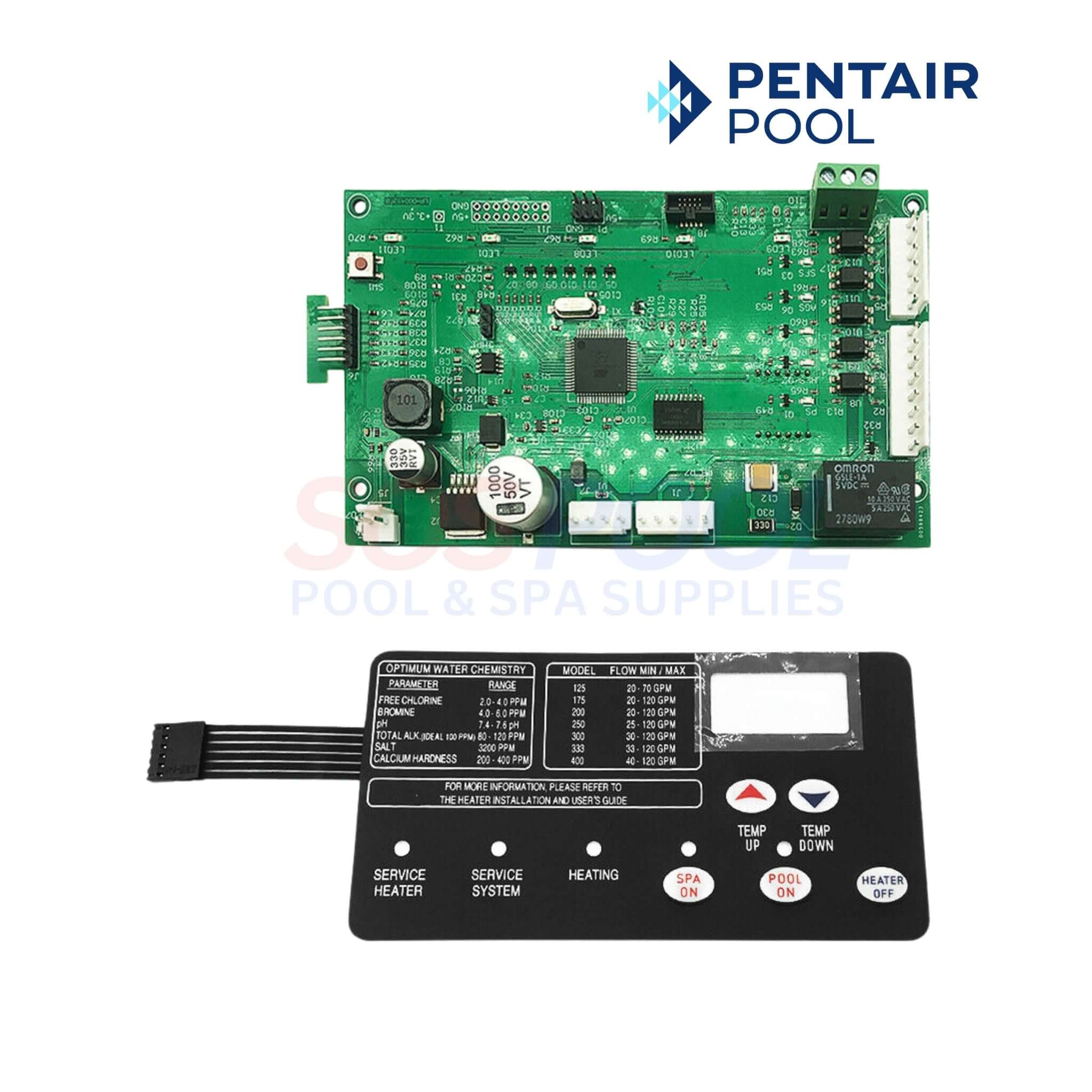 Mastertemp Display Pentair Control Board with 6 Button Pad For MasterTemp and Max-E-Therm