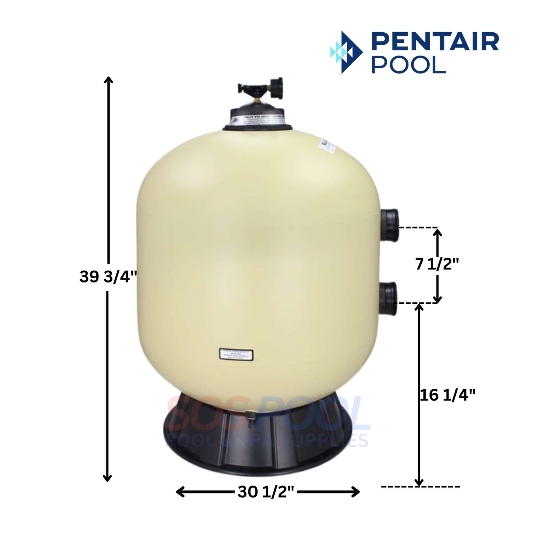 Pentair Triton II Sand Filter Side Mount 100 sq ft TR100 EC-140210 for pool filtration system from SOS Pool.