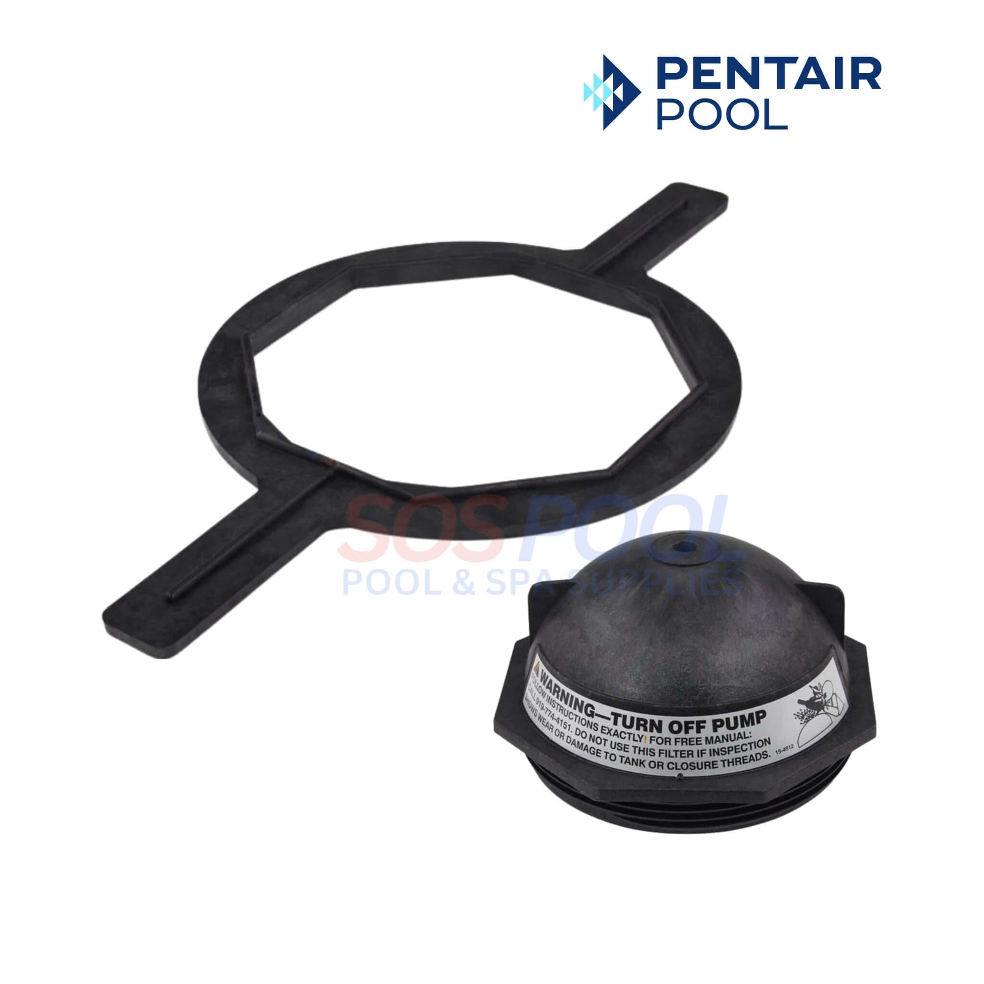 Pentair Pool equipment: Safety cap and lid for Triton II Sand Filter. SOS Pool. Reliable pool maintenance accessory.