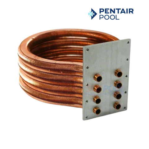 Pentair Tube Sheet Coil Assembly for MasterTemp 250 heaters, model 474059 by SOS Pool, ensuring efficient heat exchange.